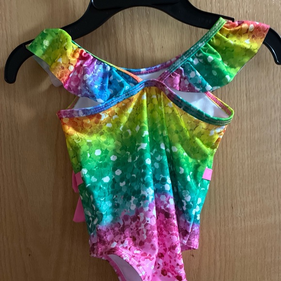 Colorful Ruffled Kids Swimsuit - Picture 2 of 4